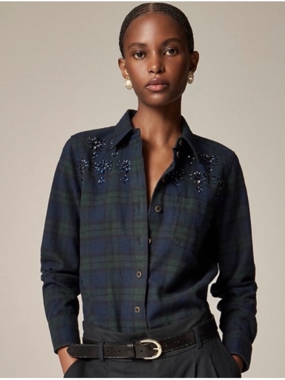 J Crew Top 2 Shrunken Green